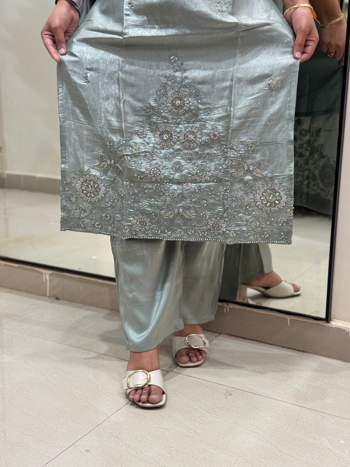 Premium Roman Gloss Silk Kurta Set – Elegant Collection | R116