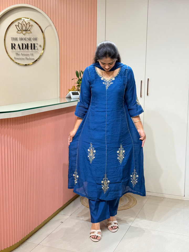 Coral Mul Chanderi Partywear Collection |Cut Dana &amp; Zardozi Work | R206