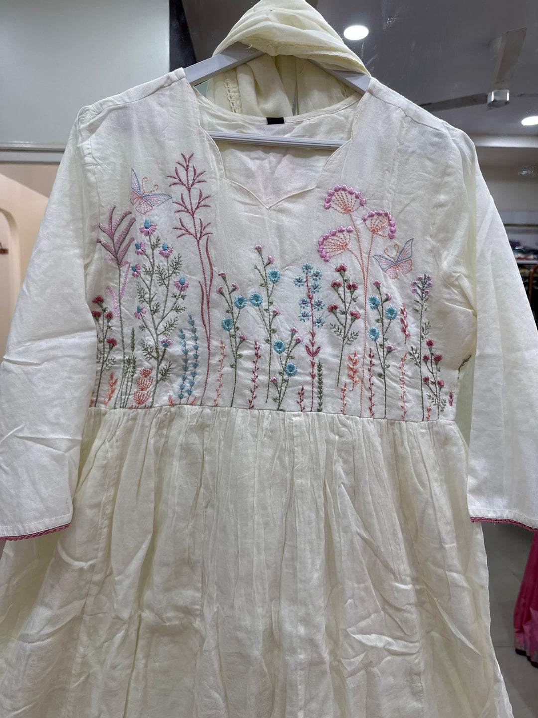 Pure Mul Cotton with Embroidery Work (Cotton Lining)  | R168