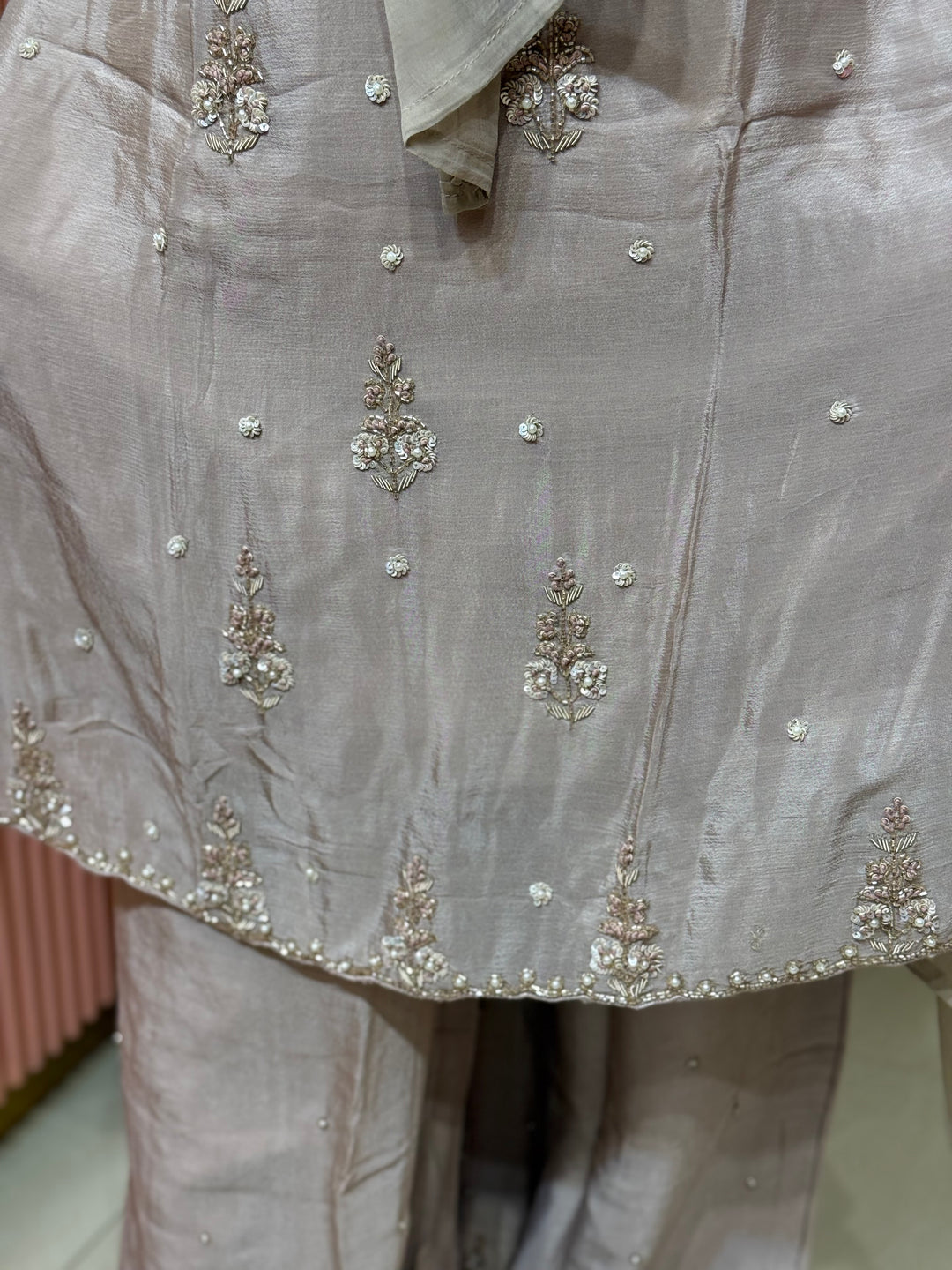 Pure Chinon Heavy Handwork Flared Palazzo Collection | R117