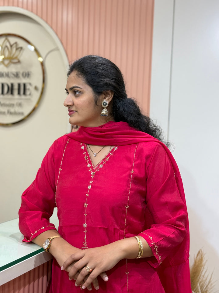 S Mul Chanderi Semi Party Wear | R138