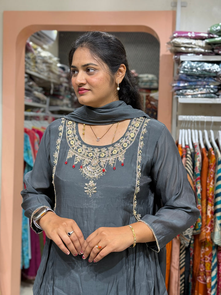 Pure Mul Chanderi Collection with Handwork ( Cotton Lining) | R229