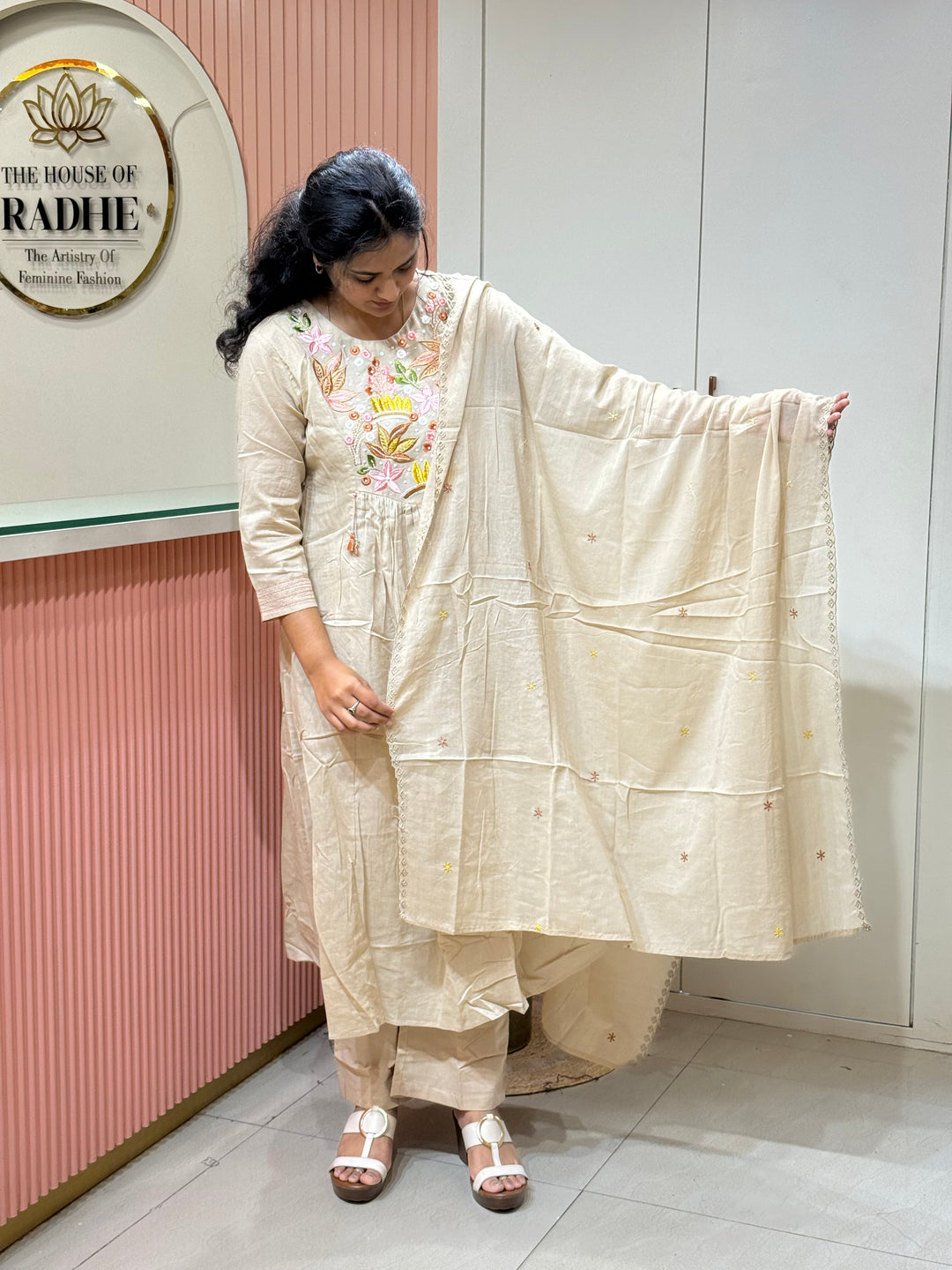 Pure Mul Cotton Embroidered Collection with Cotton Lining | R190