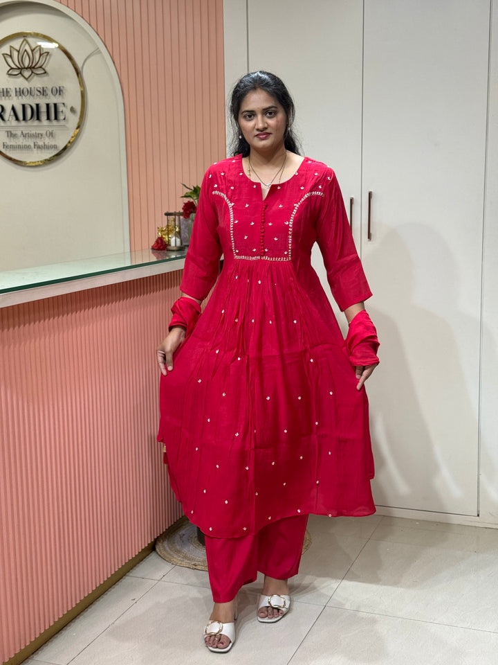 Pure Mul Chanderi Collection with Handwork ( Cotton Lining) | R229