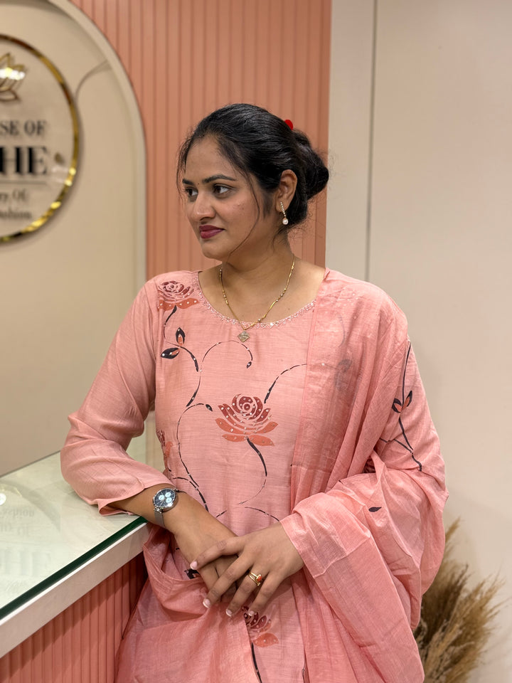 Premium Mul Chanderi Collection with Floral Work | R217