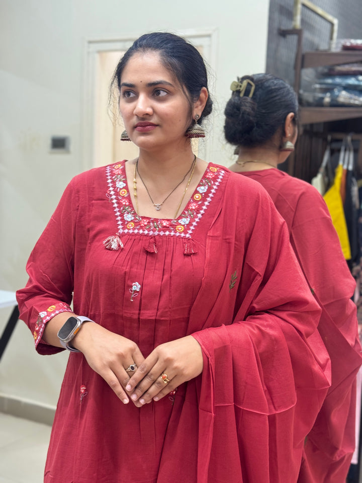 Soft Mul Cotton 3 Pcs Kurta Set | R122