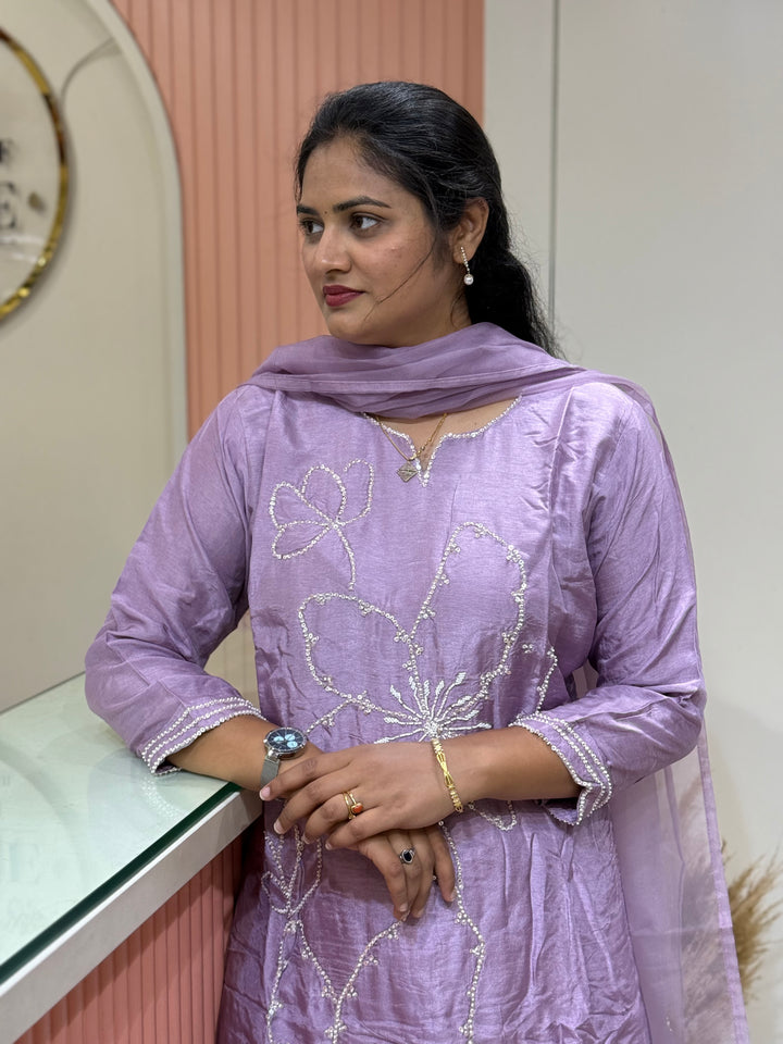 Dola Silk 3 Pcs Set Collection with Floral Work | R217