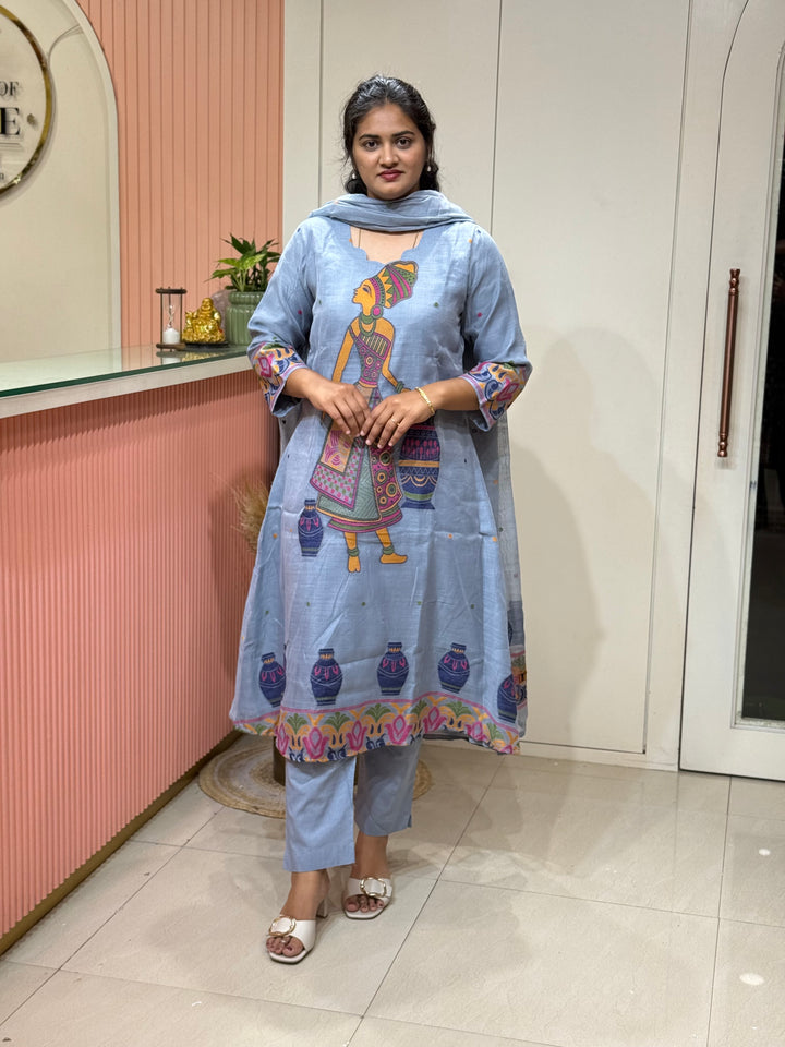 Pure Jamdhani Designer 3 Pcs Set Collection (Cotton Lining)| R211