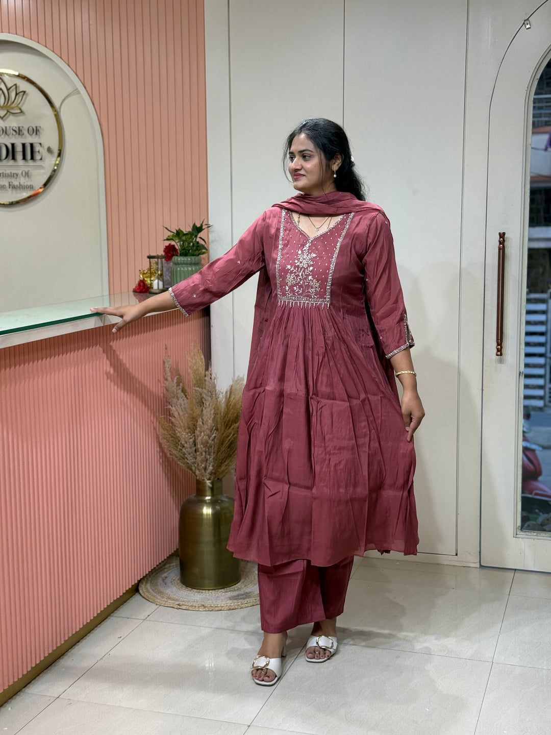 Pure Mul Chanderi Collection with Handwork ( Cotton Lining) | R229