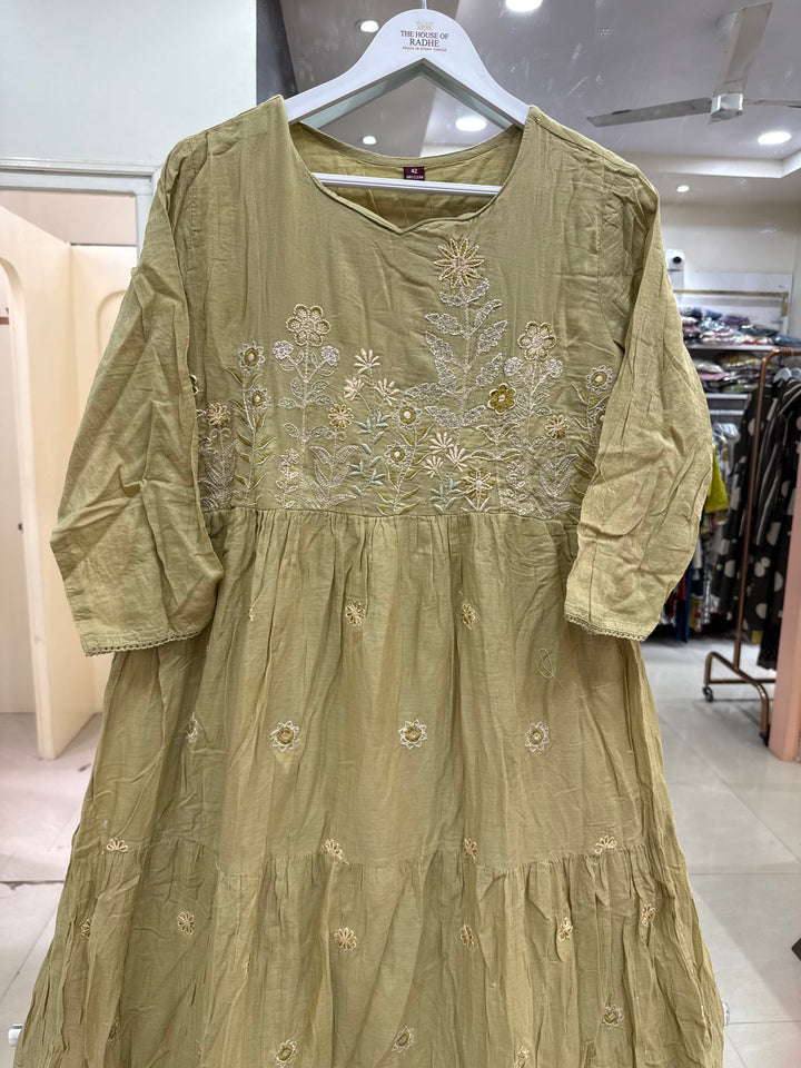Pure Mul Cotton with Embroidery Work (Cotton Lining)  | R168