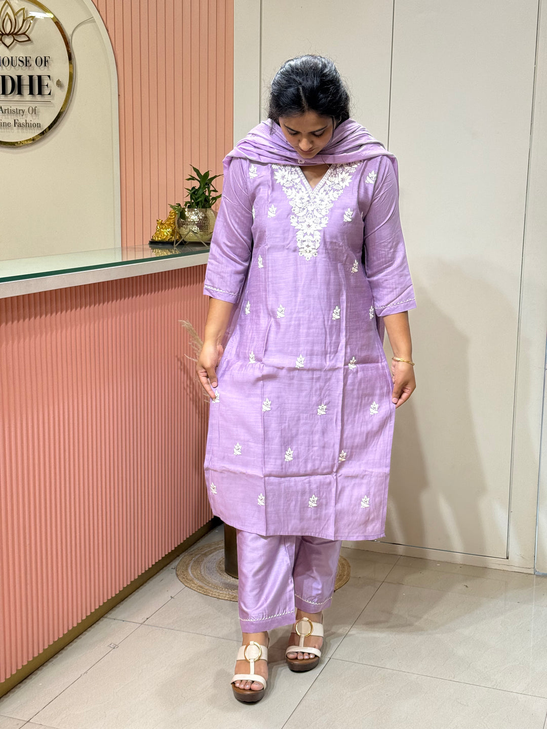 Vatican &amp; Mul Chanderi Embroidered Collection | R209