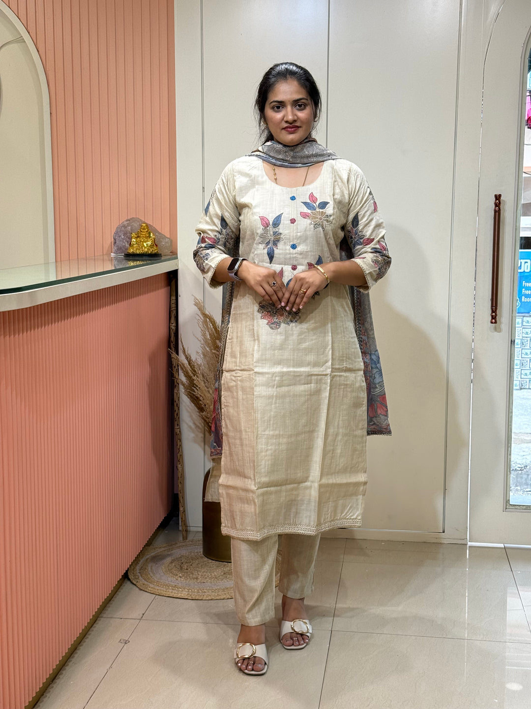 Classic Pure Jamdani Designer Suit Set | R211 ￼