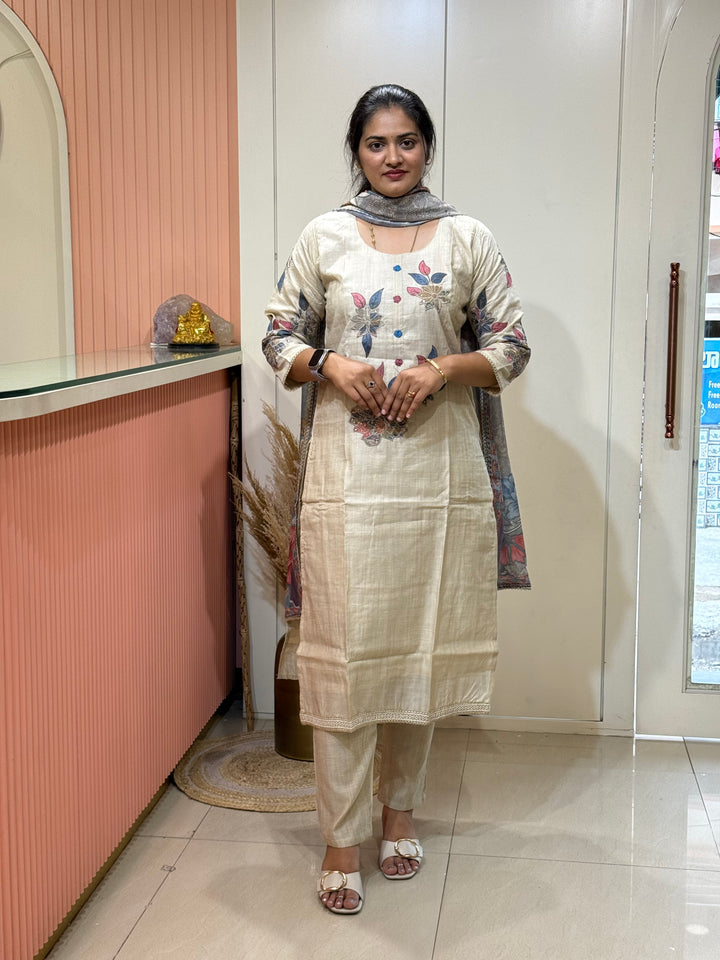 Classic Pure Jamdani Designer Suit Set | R211 ￼
