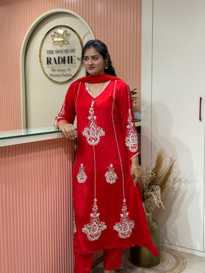 Pure Chinon Festive Collection | Full Handwork, Sequin &amp; Cut Dana | R177