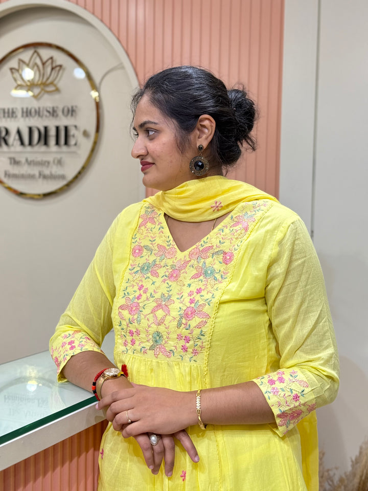 Pure Mul Cotton with Embroidery Work (Cotton Lining)  | R168