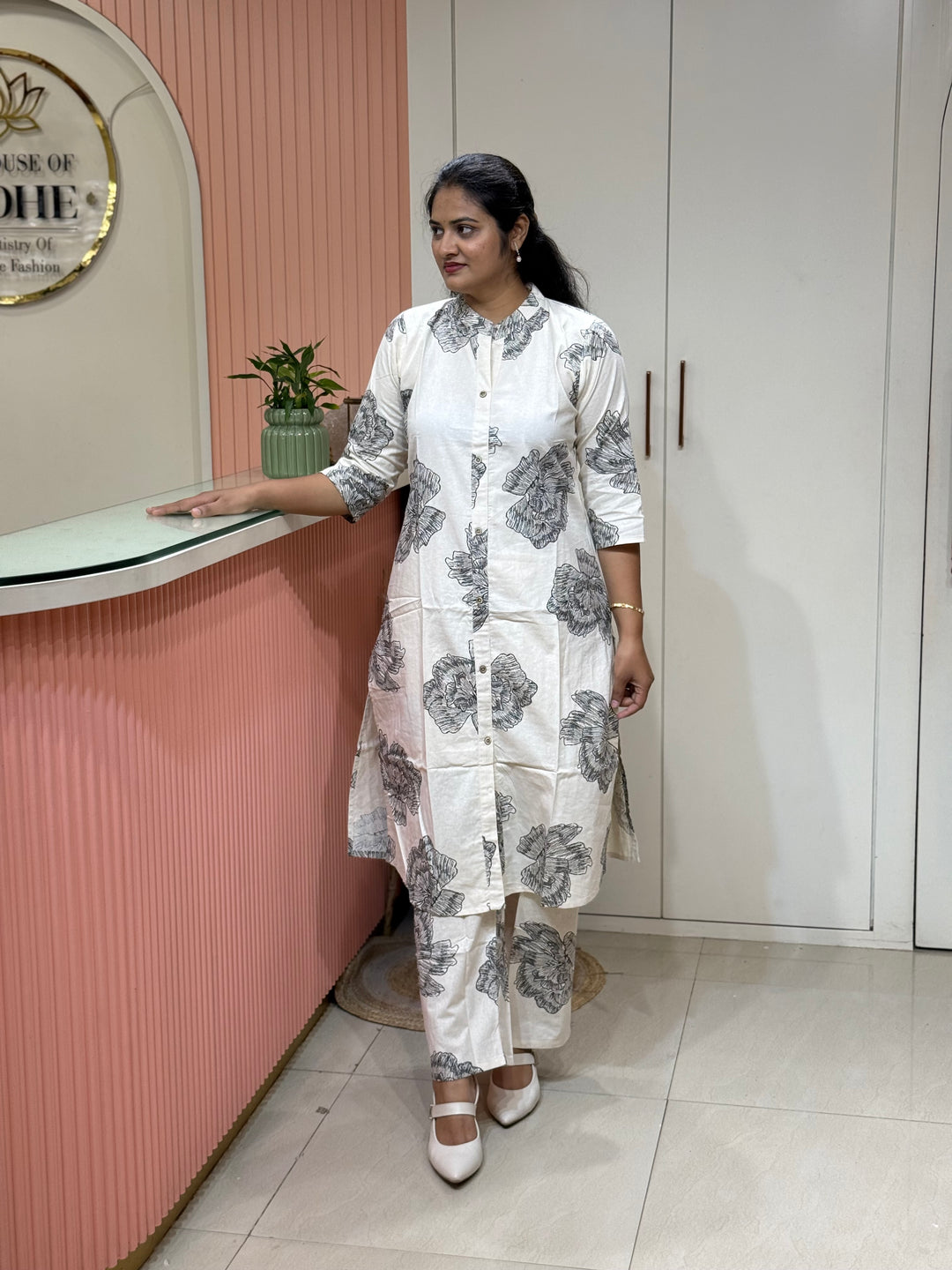Flex Cotton 2 piece collection with floral work | R137