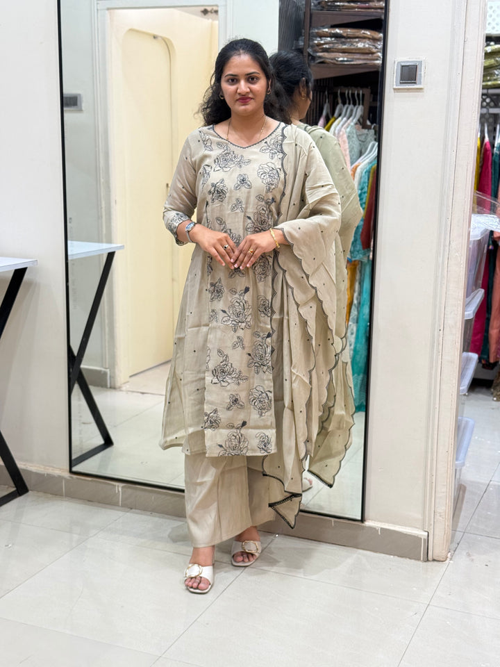 Mul Chanderi with Embroidery work | R138
