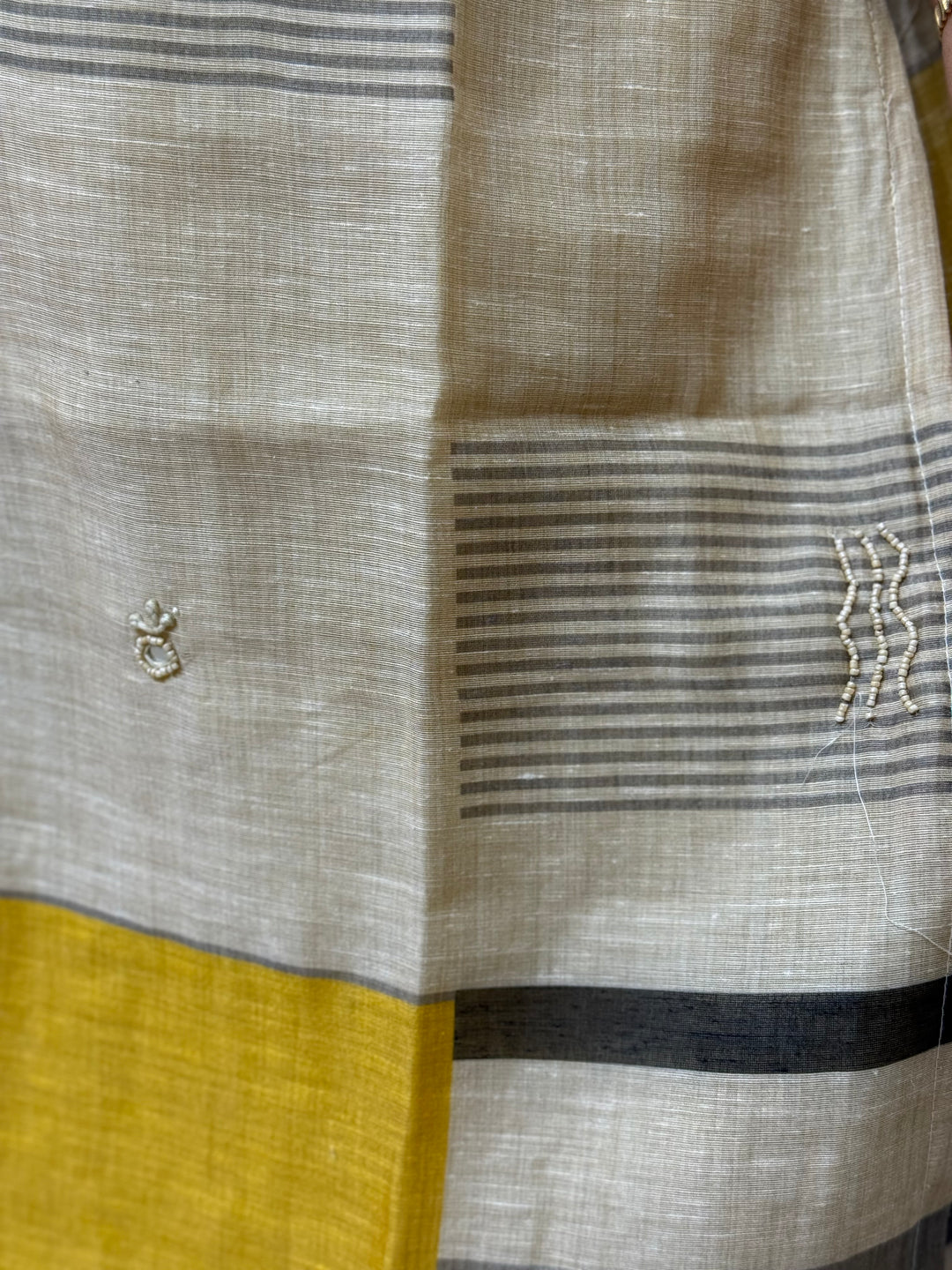 Luxury Pure Linen Collection – Kantha Stitch &amp; Knot Work | R154
