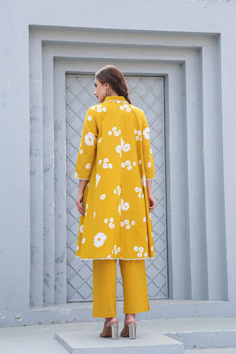 Summer Special - Mustard Floral A-Line Co-Ord ( RADHE16 )