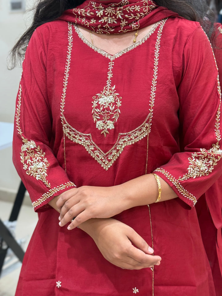 Premium Mul Chanderi Party wear Collection with Dupatta Work | R206