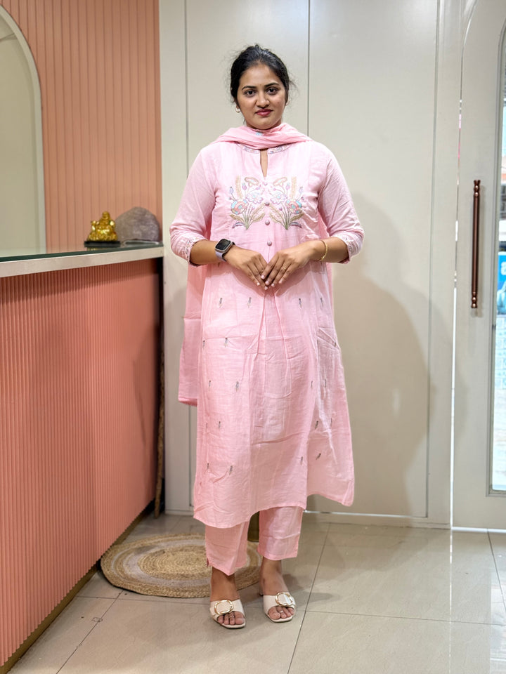 Pure Mul Cotton A-Line Collection With Embroidery Work| R168