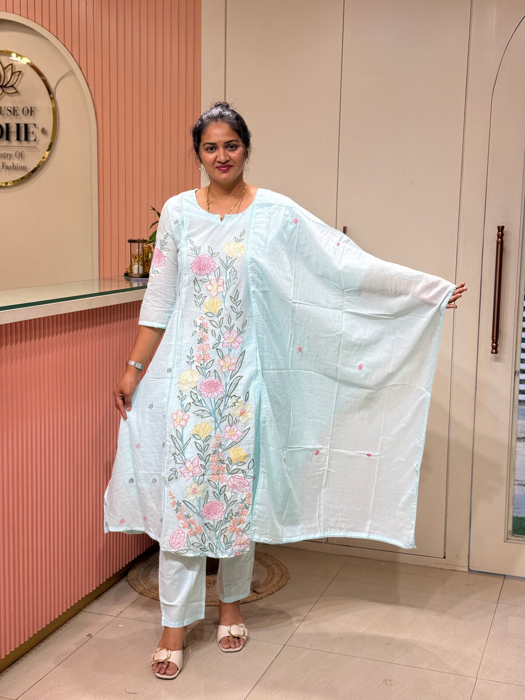 Mul Cotton Collection with Embroidery work (Cotton Lining)| R181