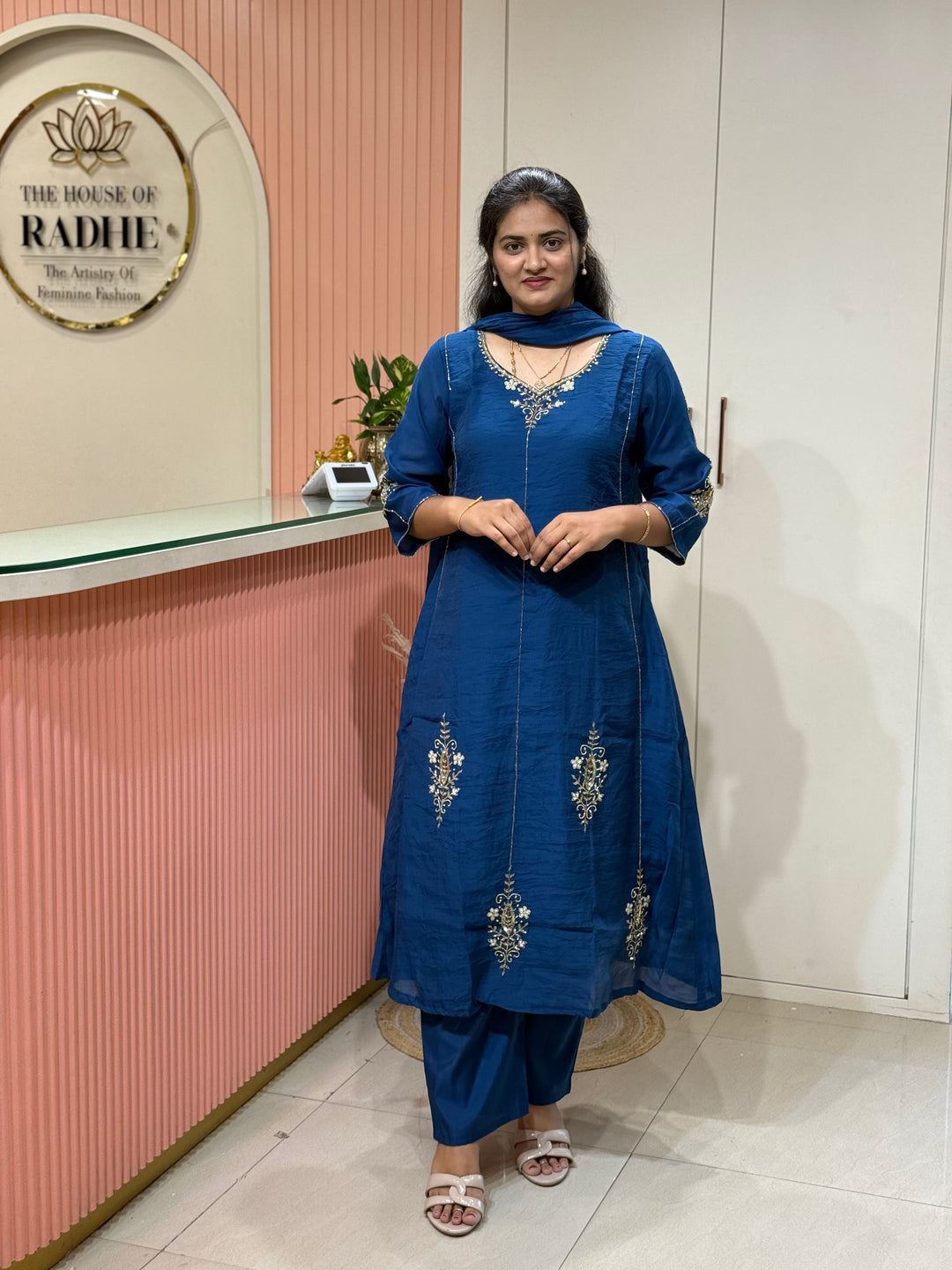 Coral Mul Chanderi Partywear Collection |Cut Dana &amp; Zardozi Work | R206