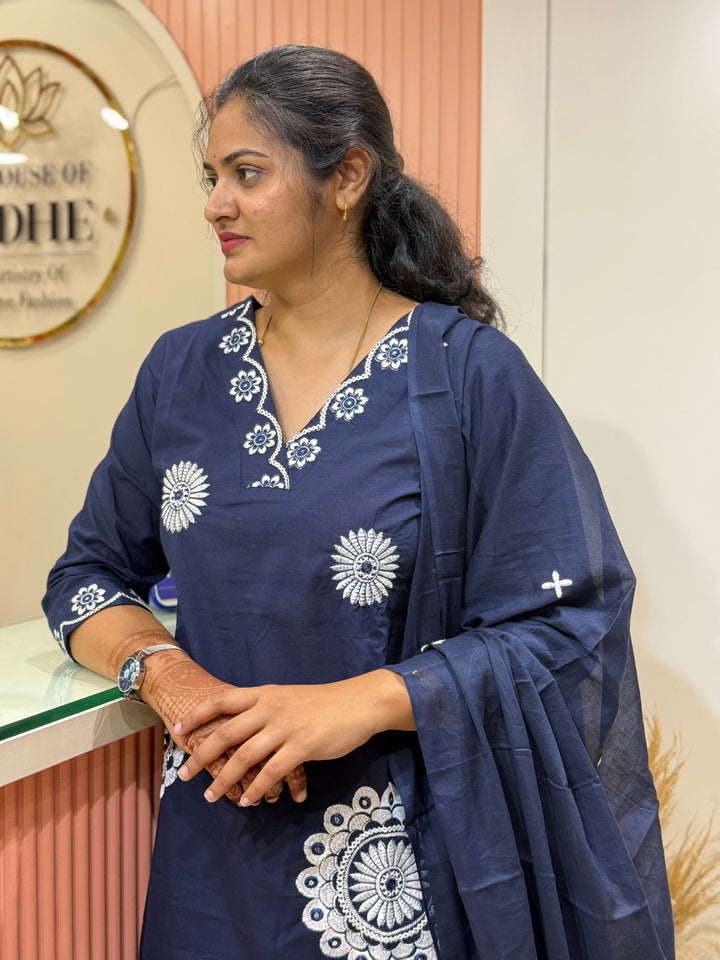 Cotton 3 Pcs Collection With Embroidered work | R173