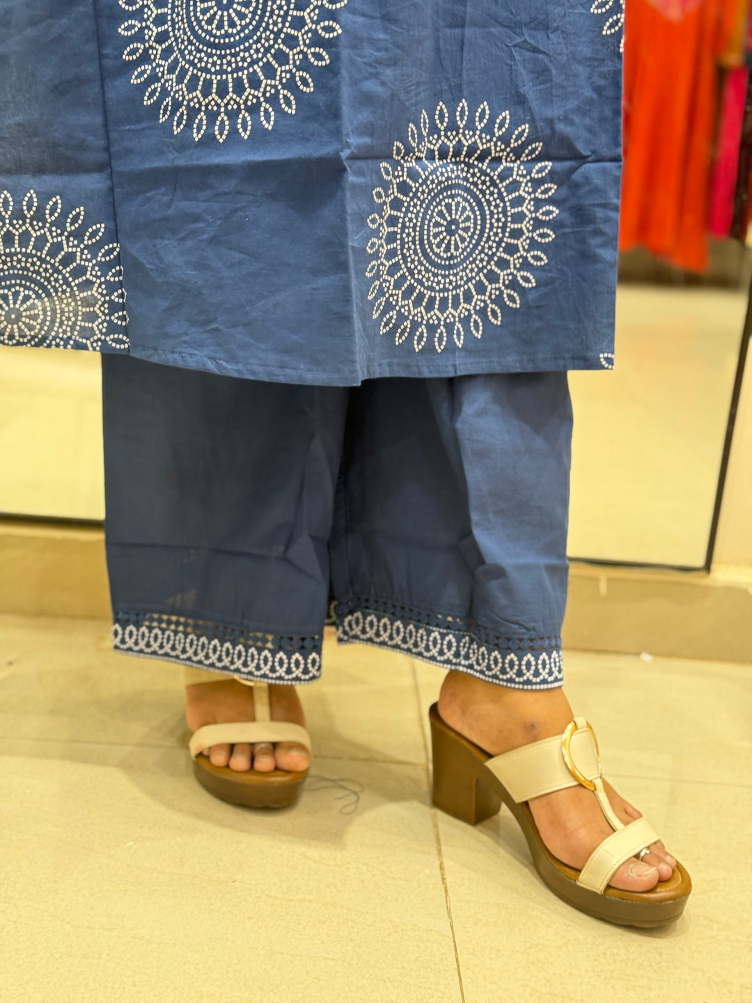 60-60 Cotton A-Line 3 Pc Kurta Set with Palazzo – RADHE97