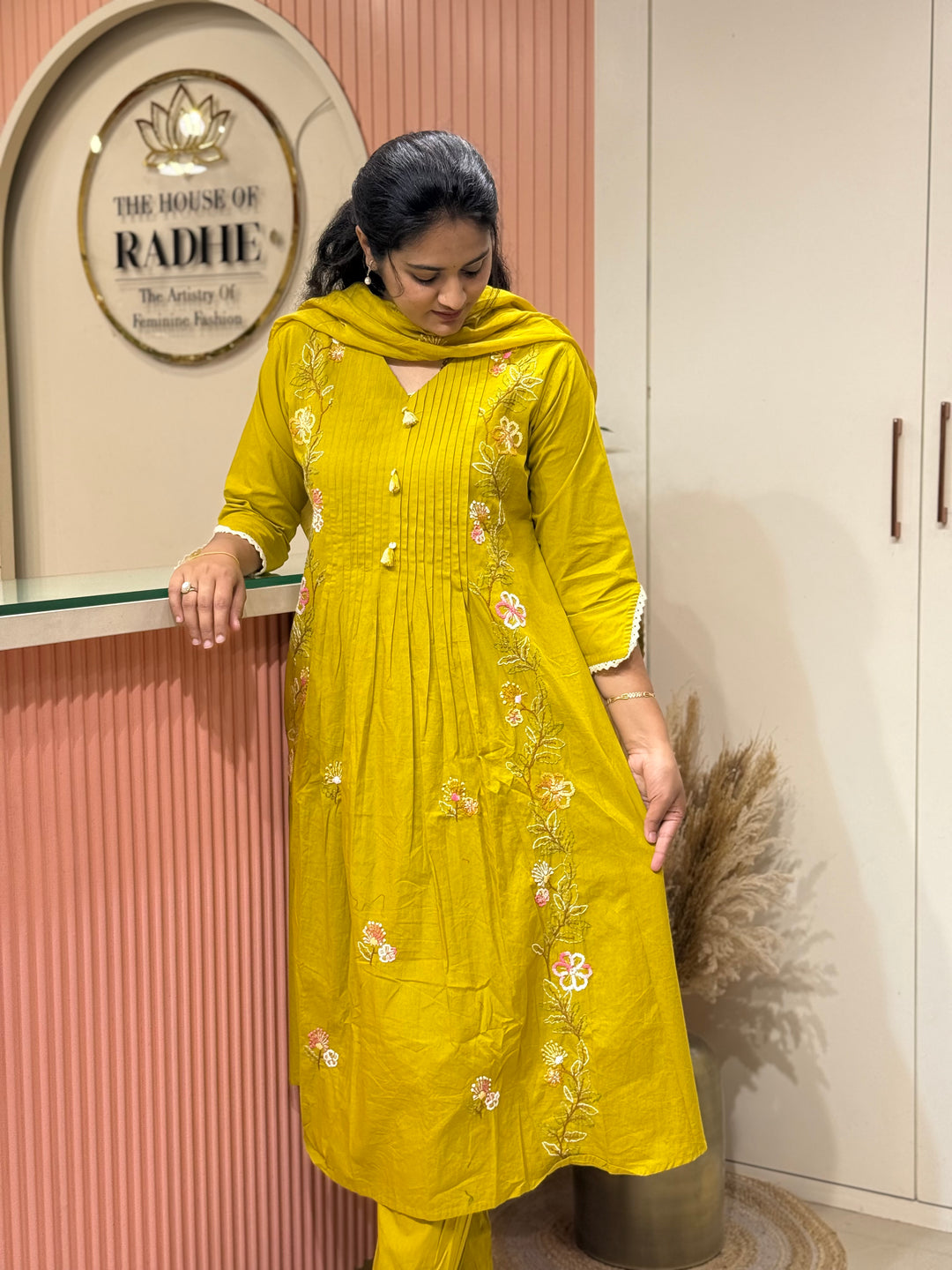 Premium Heavy Cotton Handwork Collection with Organza Dupatta (Cotton Lining )| R224