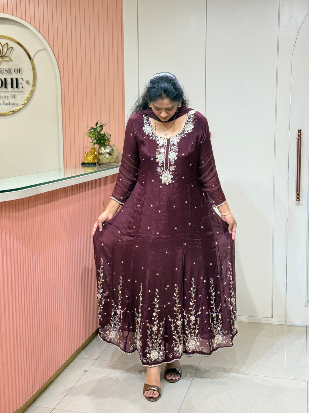 Pure Chinon Handwork Collection Party Wear | R177