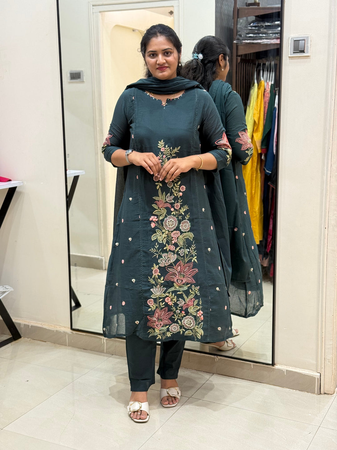 Mul Cotton Collection with Embroidery work (Cotton Lining)| R181