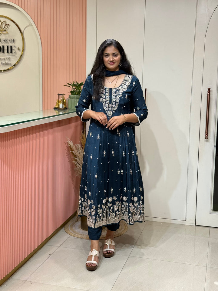 Pure Chinon Festive Collection | Full Handwork, Sequin &amp; Cut Dana | R177