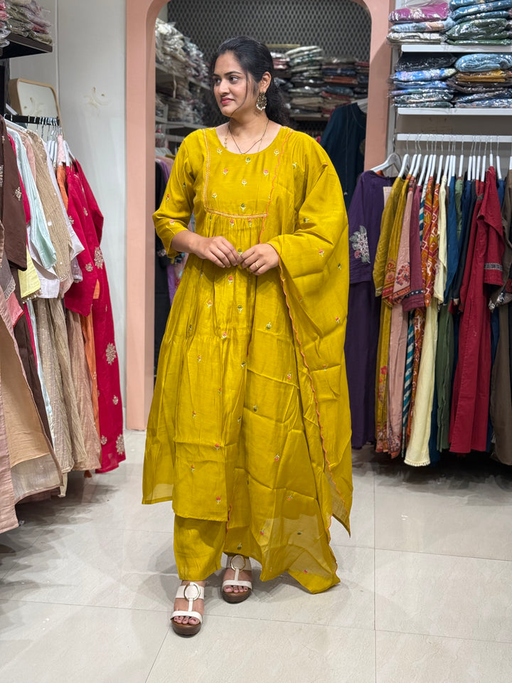 Mul Chanderi with Cute Embroidery work | R208
