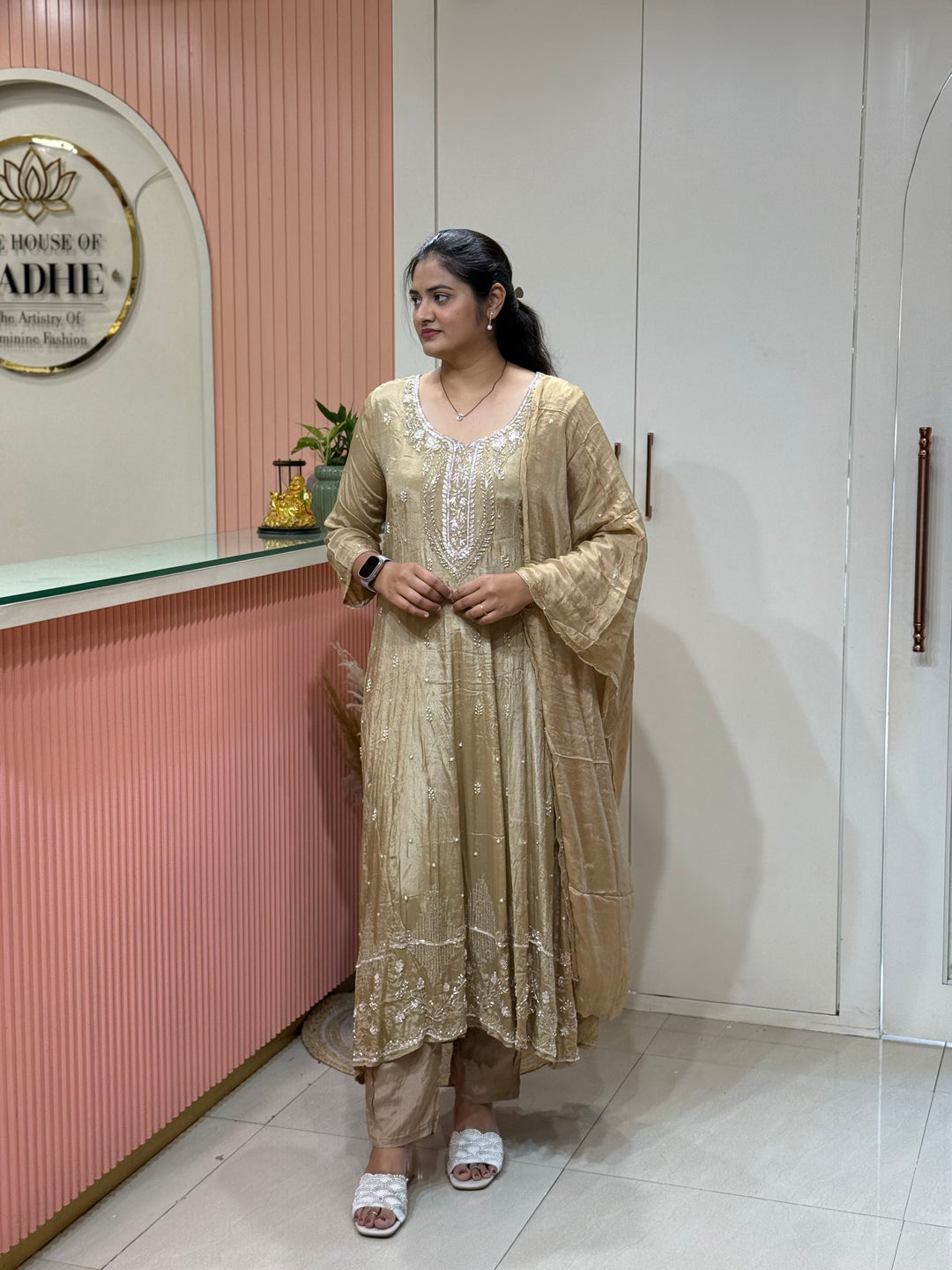 Pure Chinon Festive Collection | Full Handwork, Sequin &amp; Cut Dana | R177