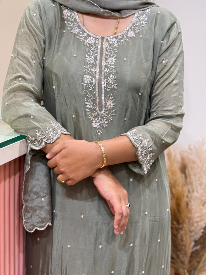 Festive Collection Pure Chinon Suit Set – RADHE45
