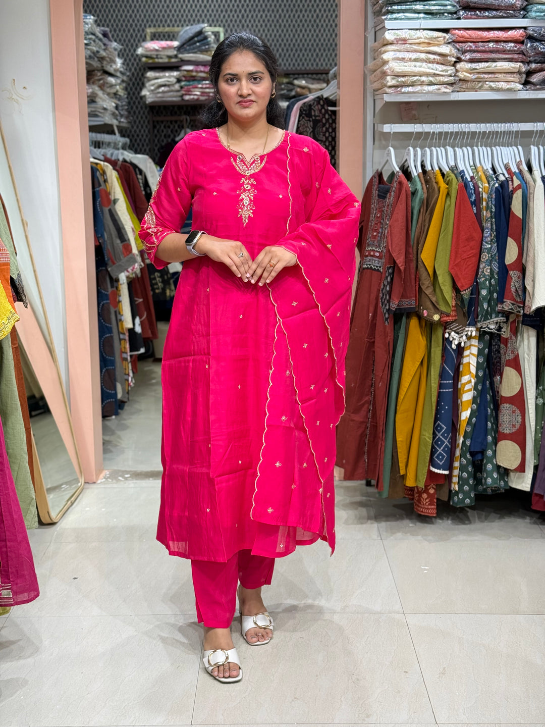 Mul Chanderi Semi Party Wear Collection | R205