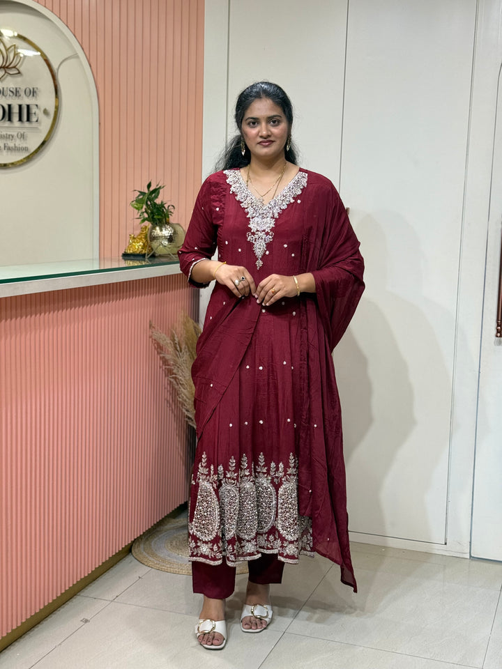 Pure Chinon Handwork Collection Party Wear | R177