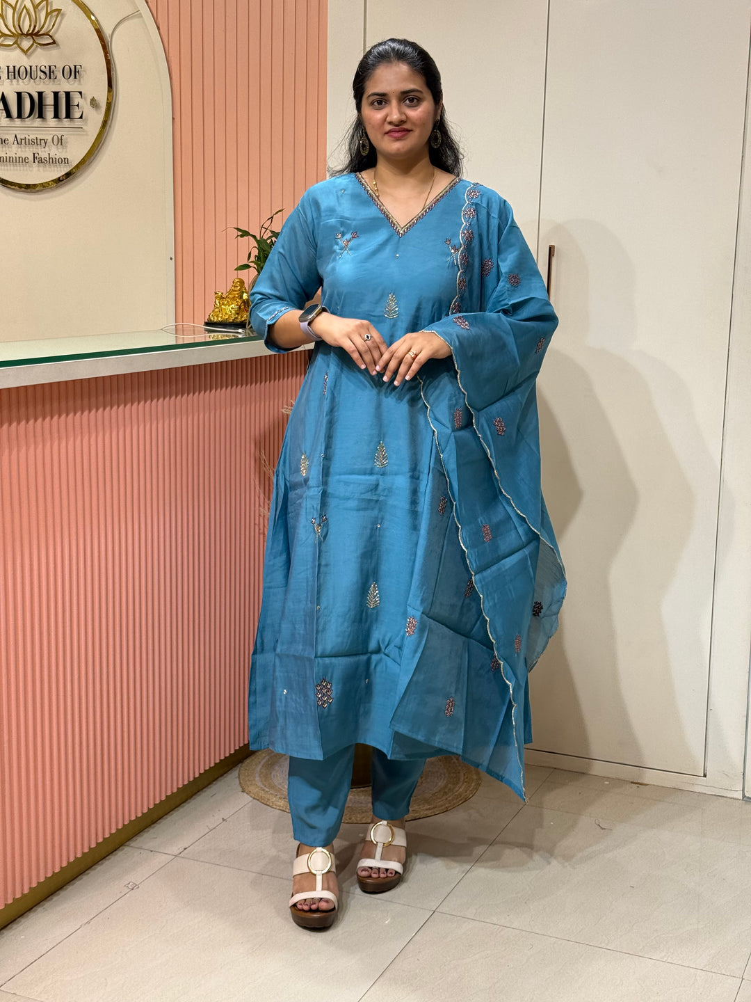 Mul Chanderi Semi Party Wear | R214