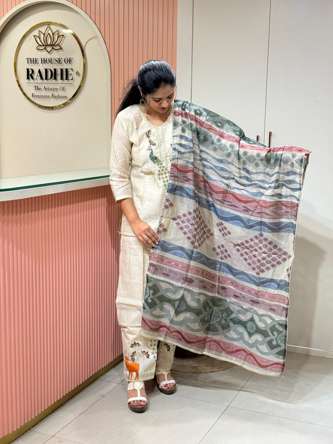 Pure Jamdhani Designer Collection with weaving Dupatta (Cotton Lining) | R211
