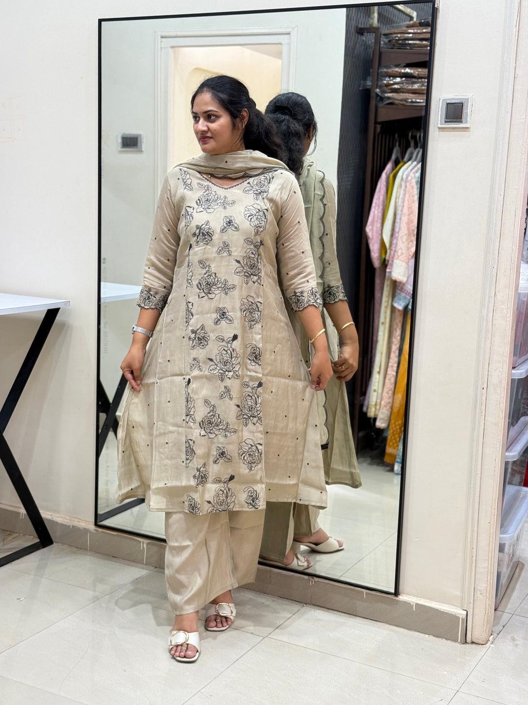 Mul Chanderi with Embroidery work | R138