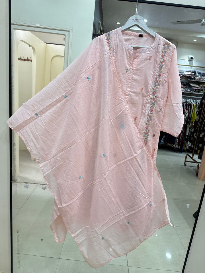 Pure Mul Cotton with Embroidery Work (Cotton Lining)  | R168