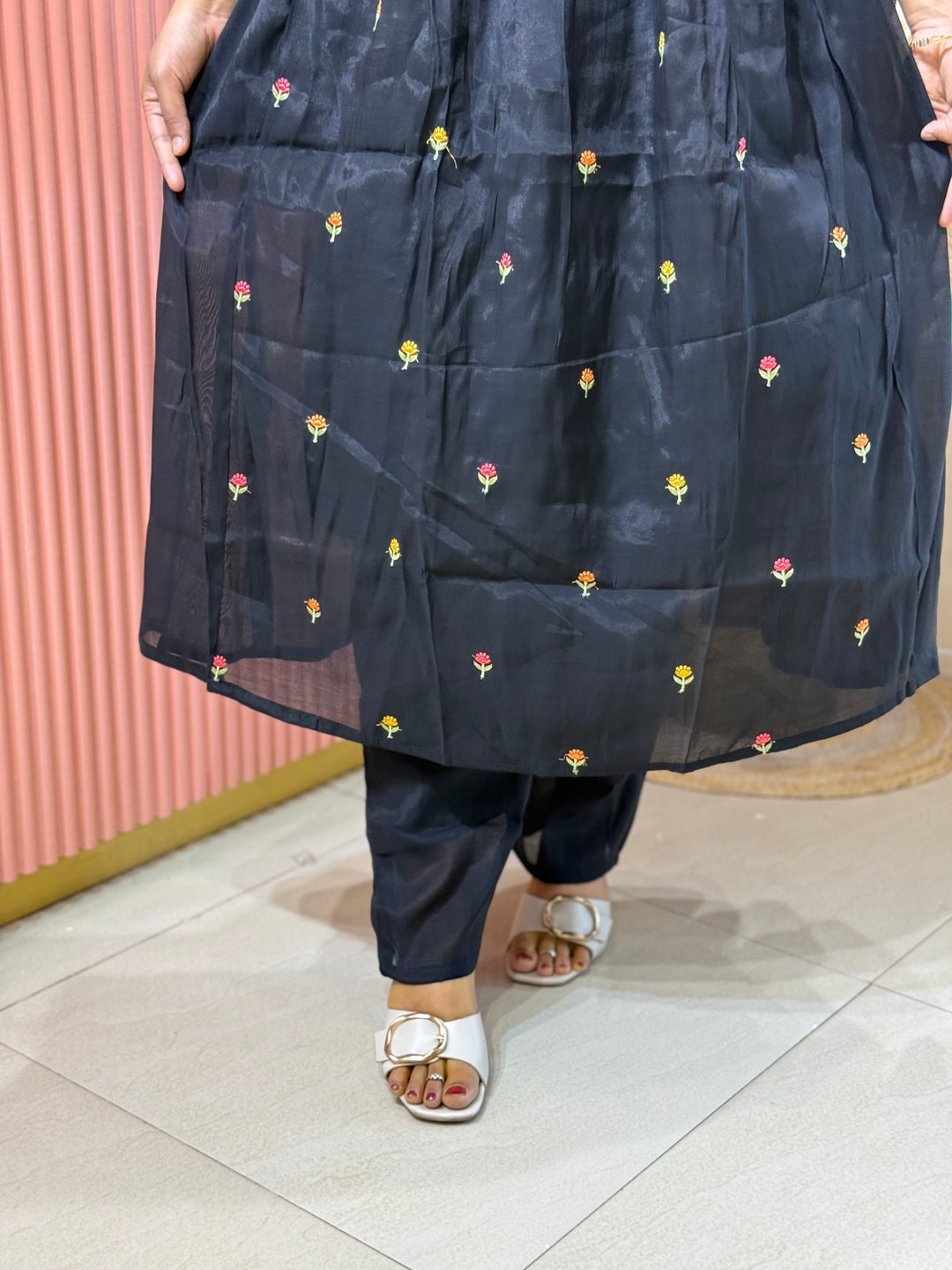 Mul Chanderi with cute Embroidery work | R208