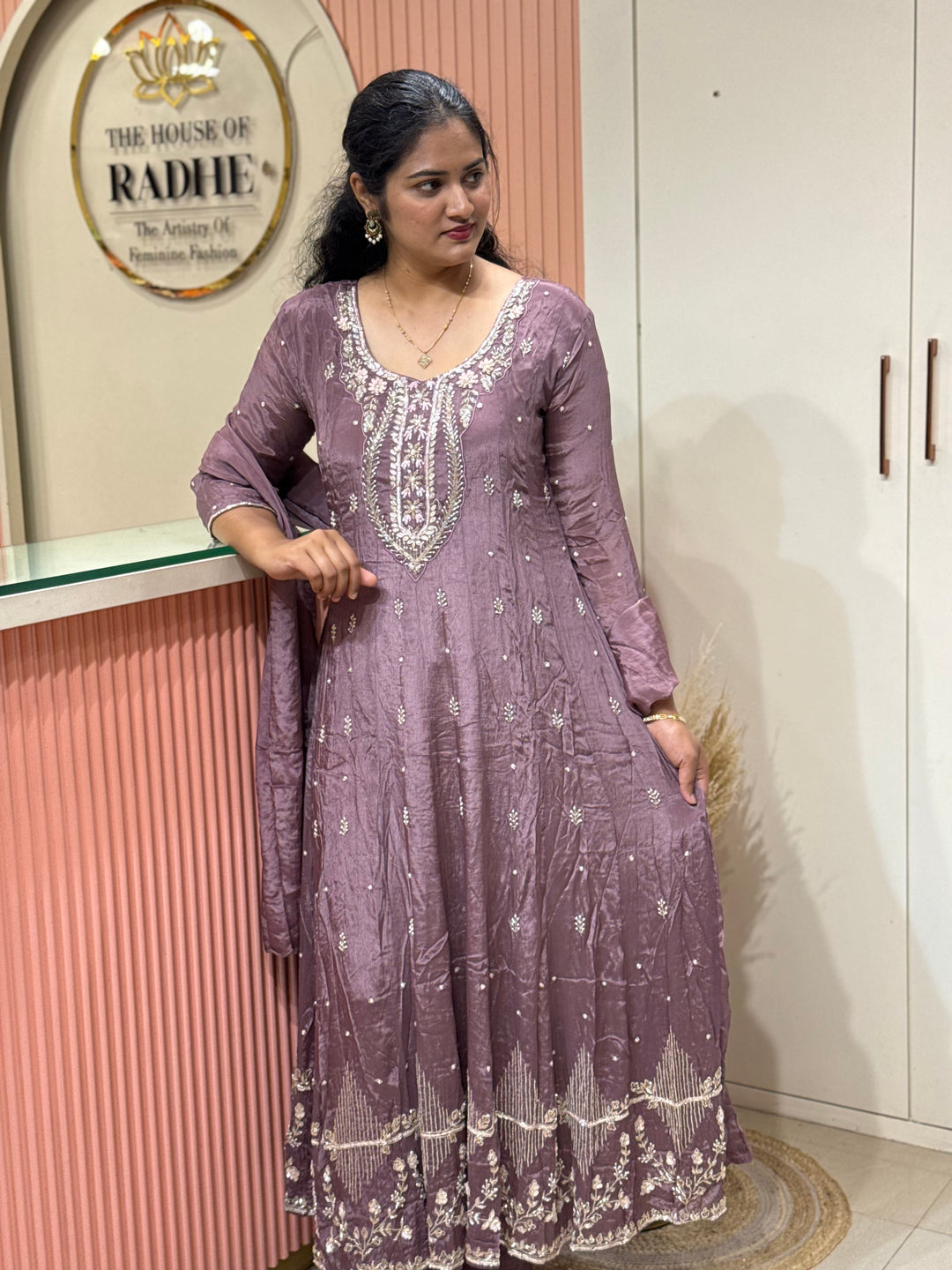 Pure Chinon Handwork Collection Party Wear | R177