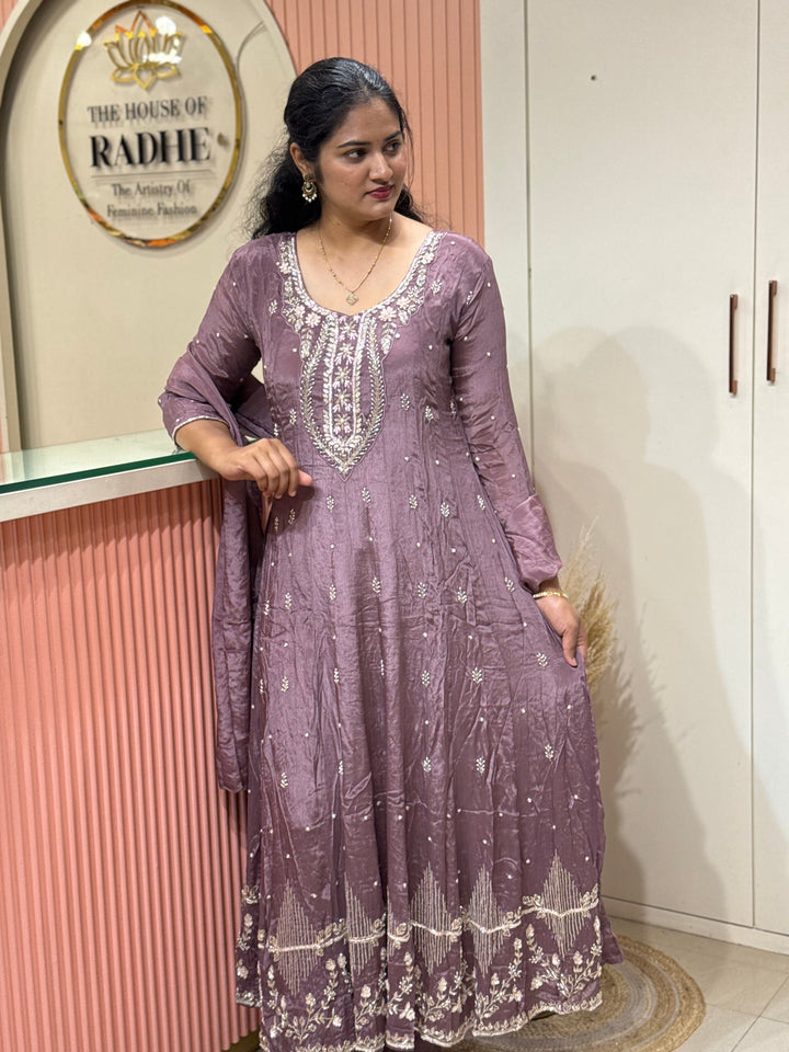 Pure Chinon Handwork Collection Party Wear | R177