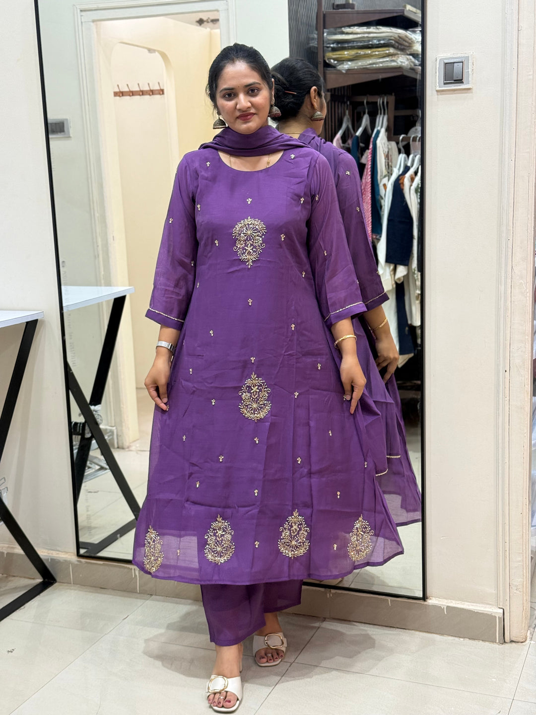 Mul Chanderi Semi Party Wear | R214
