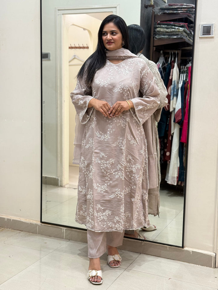 Mul Chanderi with Embroidery work| R205