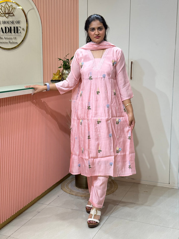 Mul Chanderi Collection with Embroidery work | R179