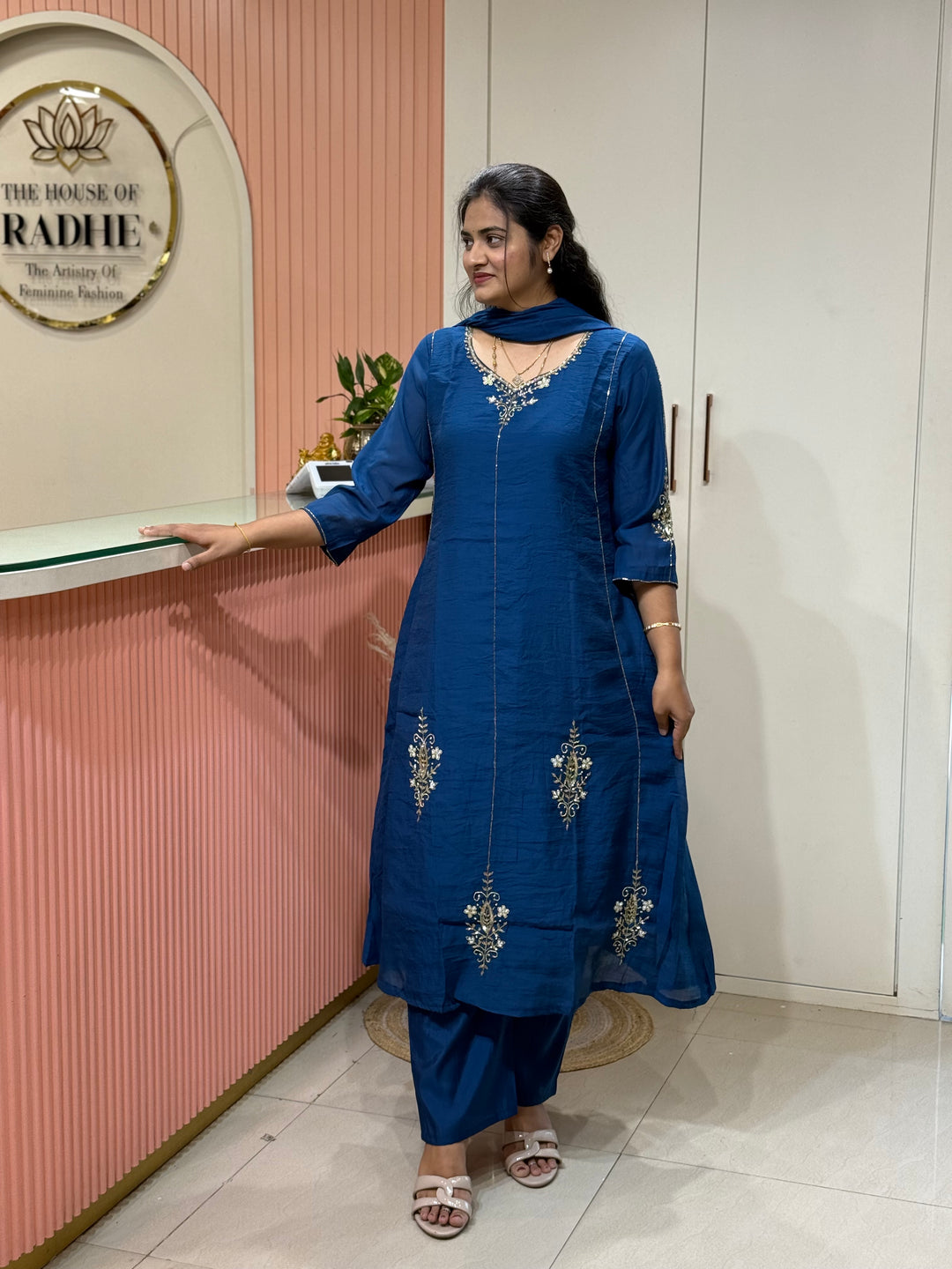 Coral Mul Chanderi Partywear Collection |Cut Dana &amp; Zardozi Work | R206