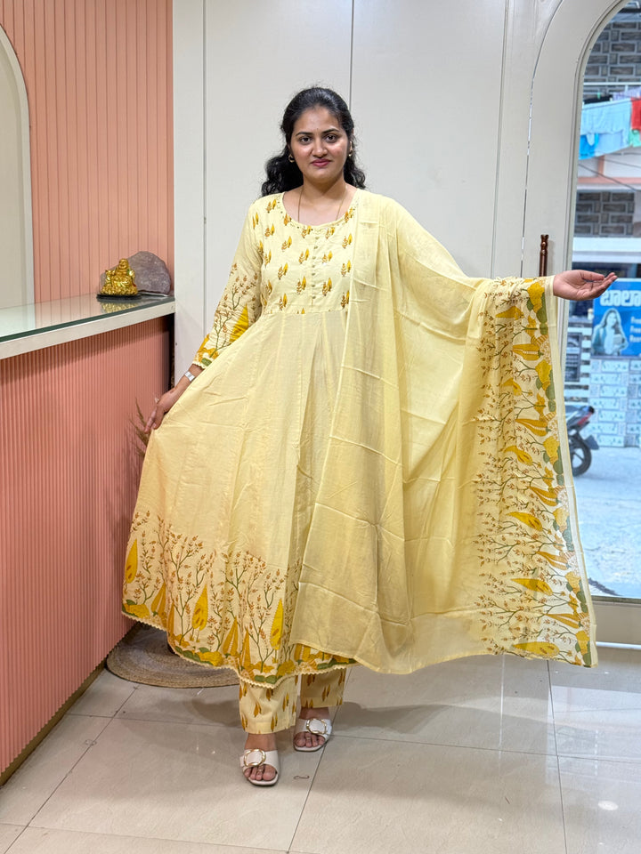 Pure Cotton Anarkali Style Collection with cotton Lining | R164